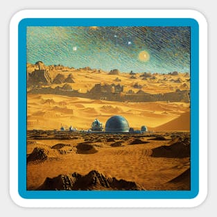 Starry Night in Mos Eisley Tatooine Sticker